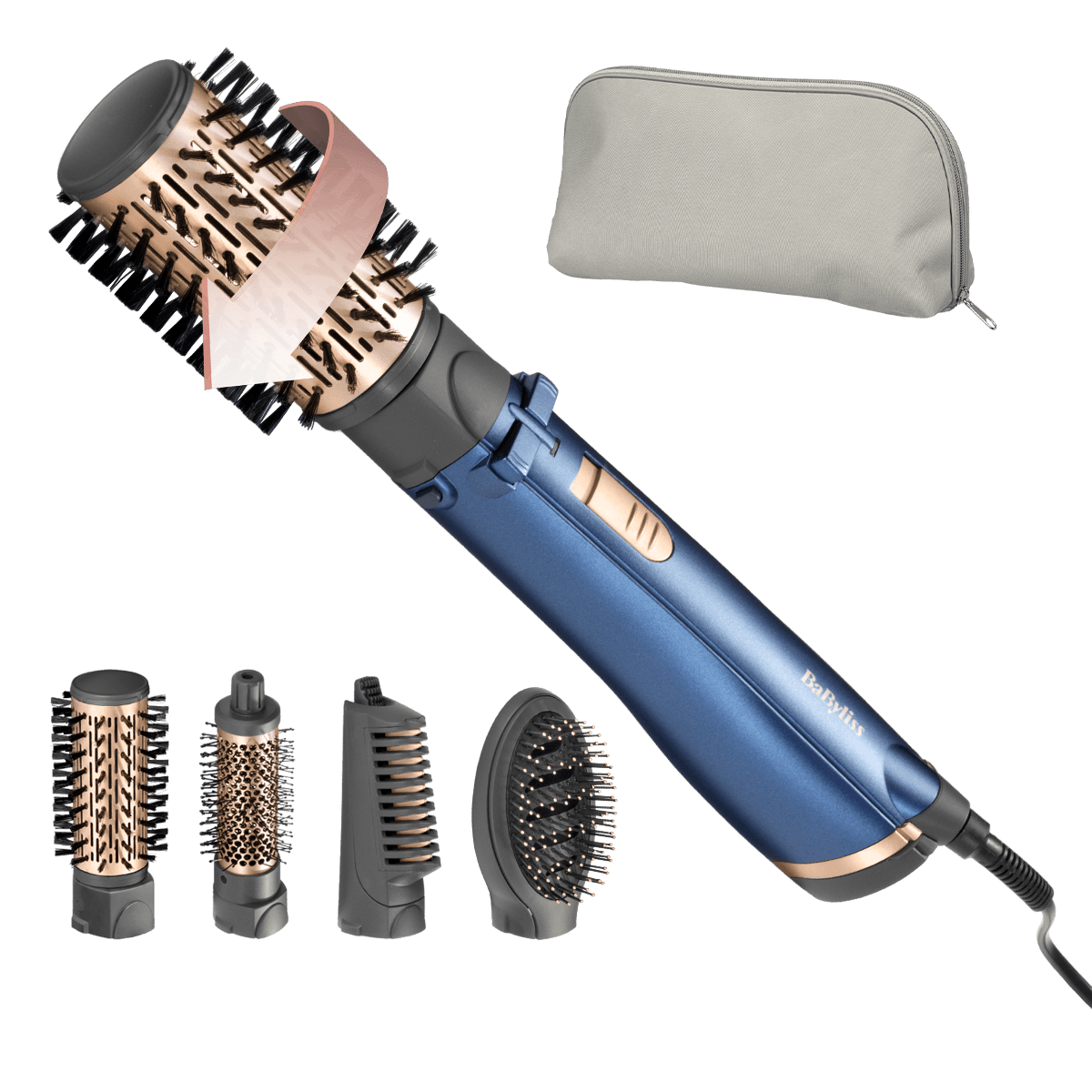 Perie rotativa Frizz-free Airbrush 1000W + 5 accesorii AS966ROE empowered by Cristina Ich