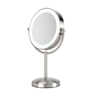 Oglindă cu LED și lupă, 2 fețe, mărire 8x, 9437E, BaByliss, oglinda 2 fete, oglinda cu led, oglinda rotunda, oglinda machiaj, oglinda makeup, oglinda cu led machiaj, oglinda self makeup, oglinda cosmetica, oglinda babyliss, babyliss accesorii oglinzi