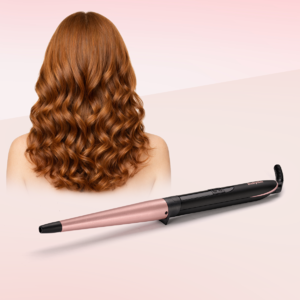 fata cu par saten si bucle si ondulator babyliss