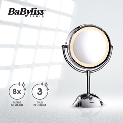 Oglinda Round Lighted Magnifying Mirror 8x