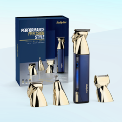 Set aparat de tuns părul și barba Super-X Metal Series Auriu & Albastru Marin 15 în 1 Multi Trimmer MT992E, BaByliss