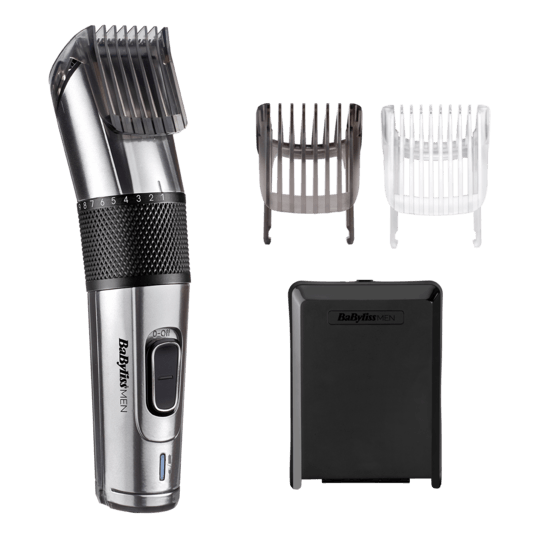 Aparat de tuns parul si aranjat barba Carbon Steel Hair Clipper, 2 accesorii E977E,  BaByliss